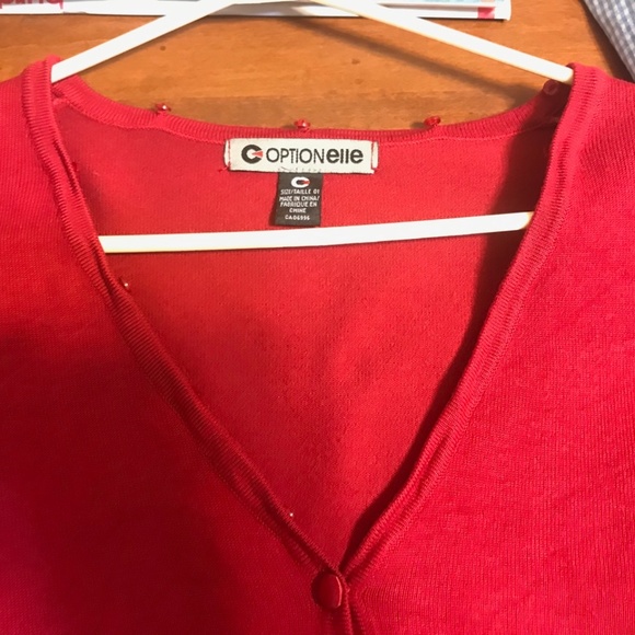 Cranberry wool and polyester cardigan. - Picture 5 of 6